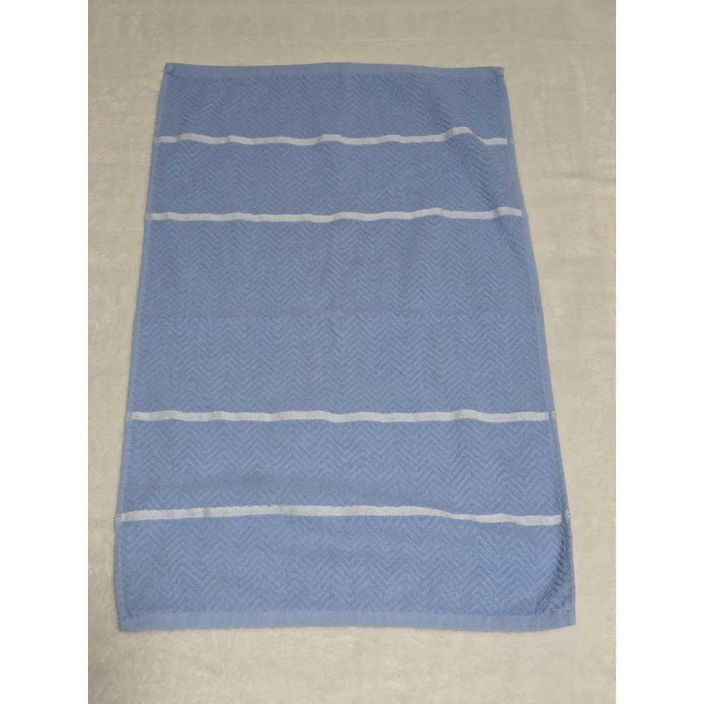 Lauren Ralph Lauren hand towel texture herringbone light blue white stripes